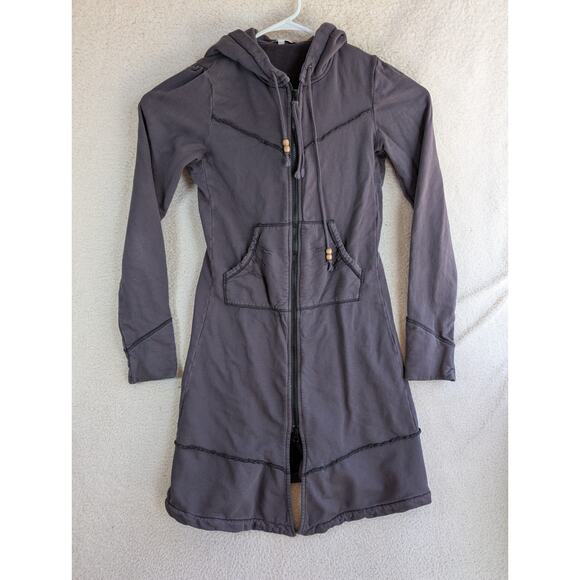 Prairie Underground Cloak Hoodie Womens Medium Long Black Full Zip Pockets - Picture 1 of 16